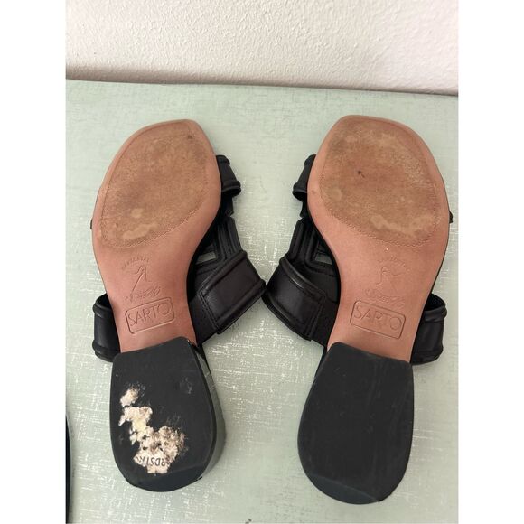 Franco Sarto leather black slides sandals  size 8 - Picture 4 of 6